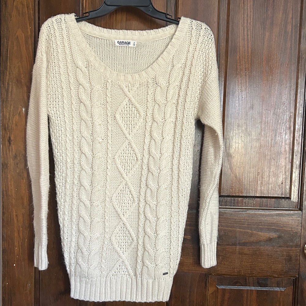 Garage Off-White Cable Knit Sweater
